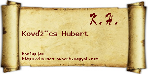 Kovács Hubert névjegykártya