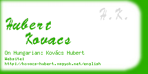 hubert kovacs business card